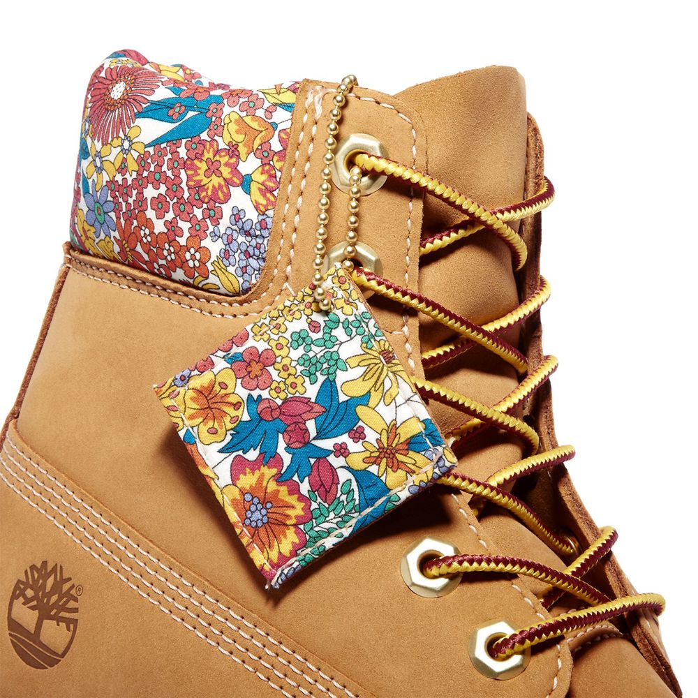 Timberland 6-Inch Μποτακια Γυναικεια Καφε - Premium Waterproof Made With Liberty Fabric - Greece 193